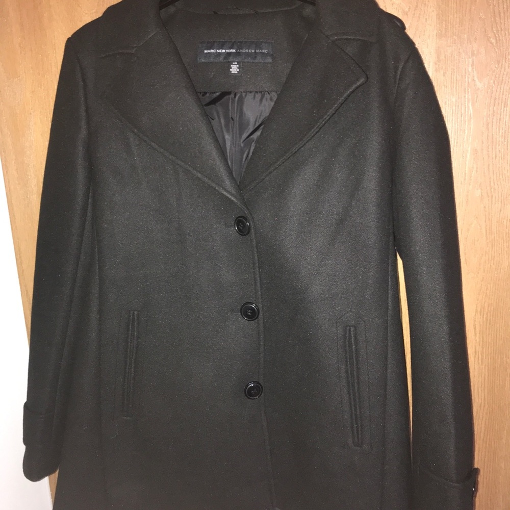 Andrew Marc New York Wool Black Coat Women's Size L